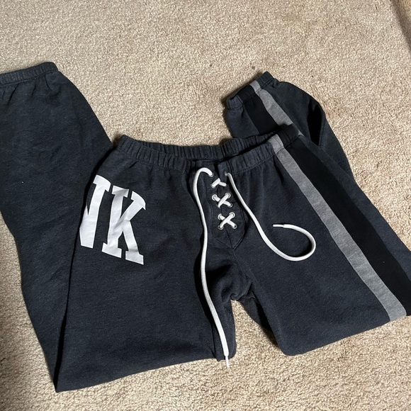 PINK brand dark grey with light grey stripes sweatpants - size xs - Picture 3 of 3